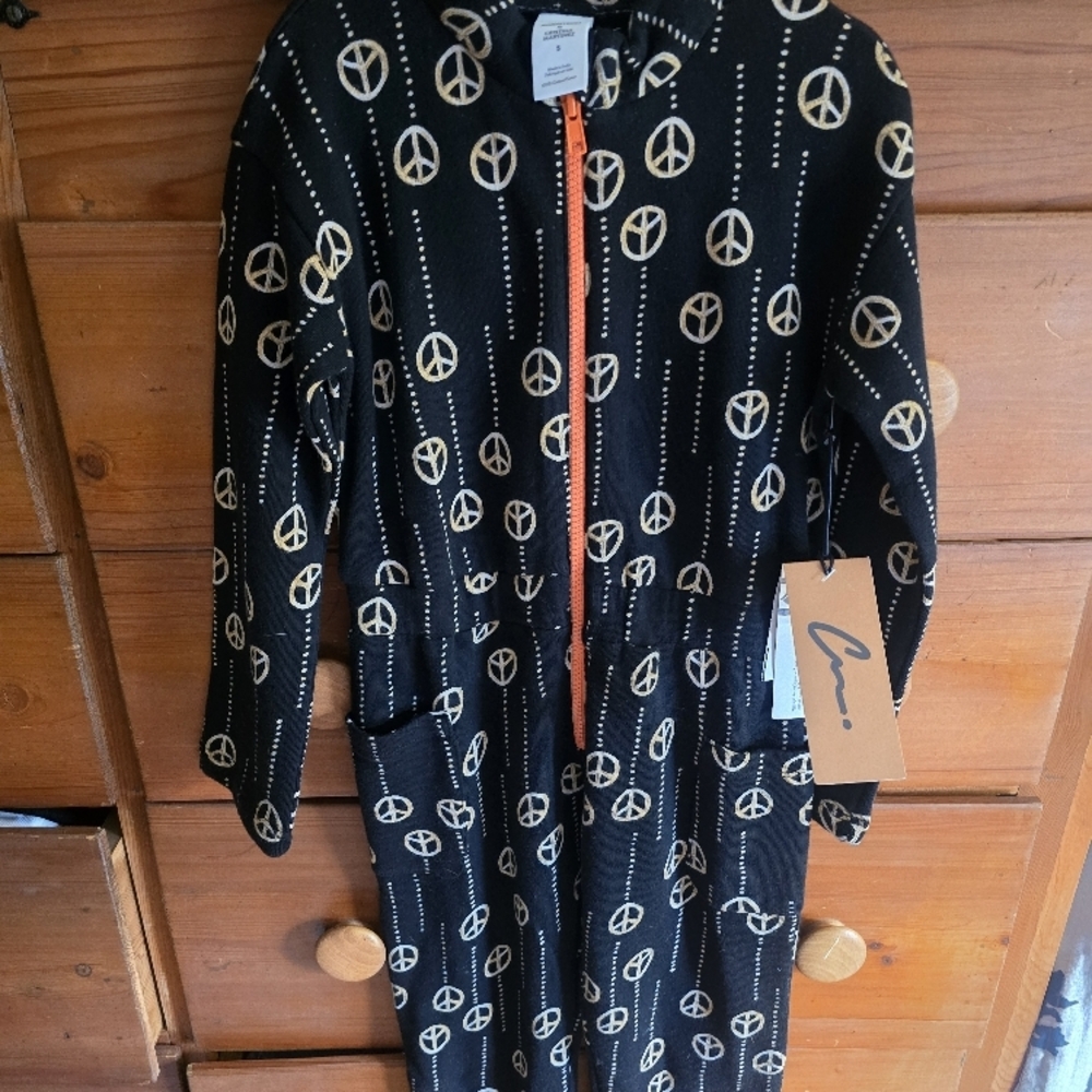 Nordstrom by Cristina Martinez Peace Sign One Piece Jumpsuit Sz 5